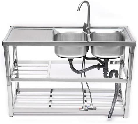 Stainless Steel Kitchen Sink and Cabinet Combo, Utility Sink with 